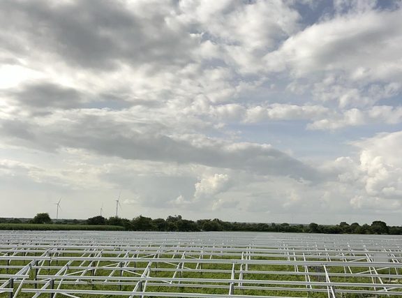 Steel mounting structures ready for solar modules